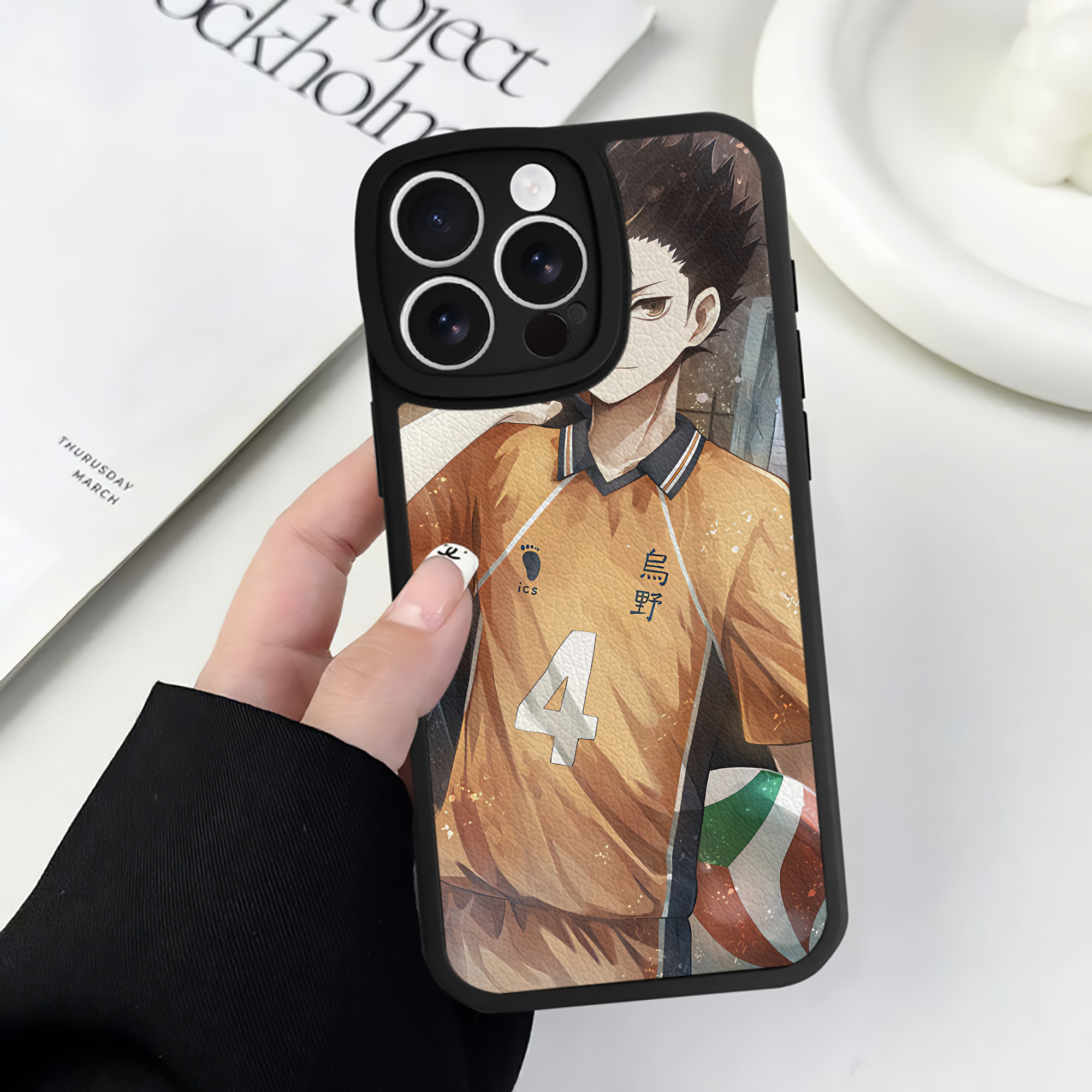 （画像用） ハイキュー!! Haikyu!! 【iPhone 16シリーズ対応】シリコンスマホケース（レザー調） 材質：シリコン
